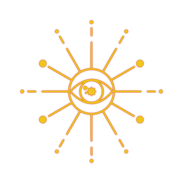 misc. whimsy esoteric eye logo in gold with glow